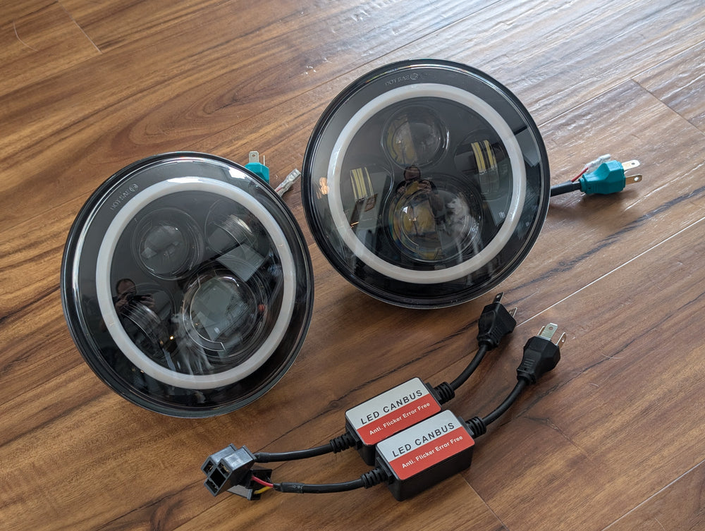 Raxiom Axial Series 7" LED Halo Headlights with DRL and Turn Signals (Lights only, Pair)