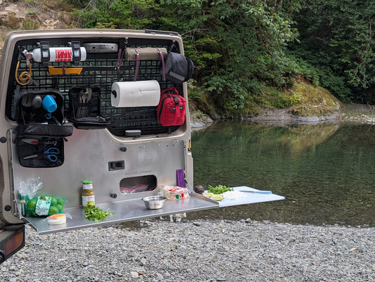 Discovery 1 & 2 Folding Tailgate Table - Aluminum